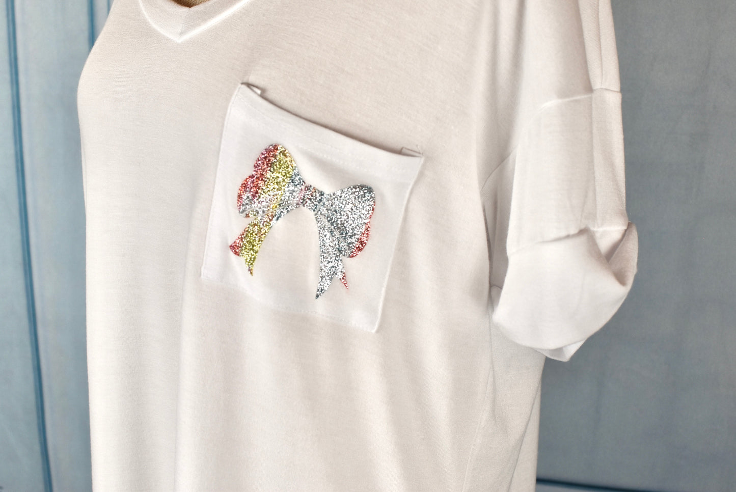 Glitter Bow Lightweight Tee