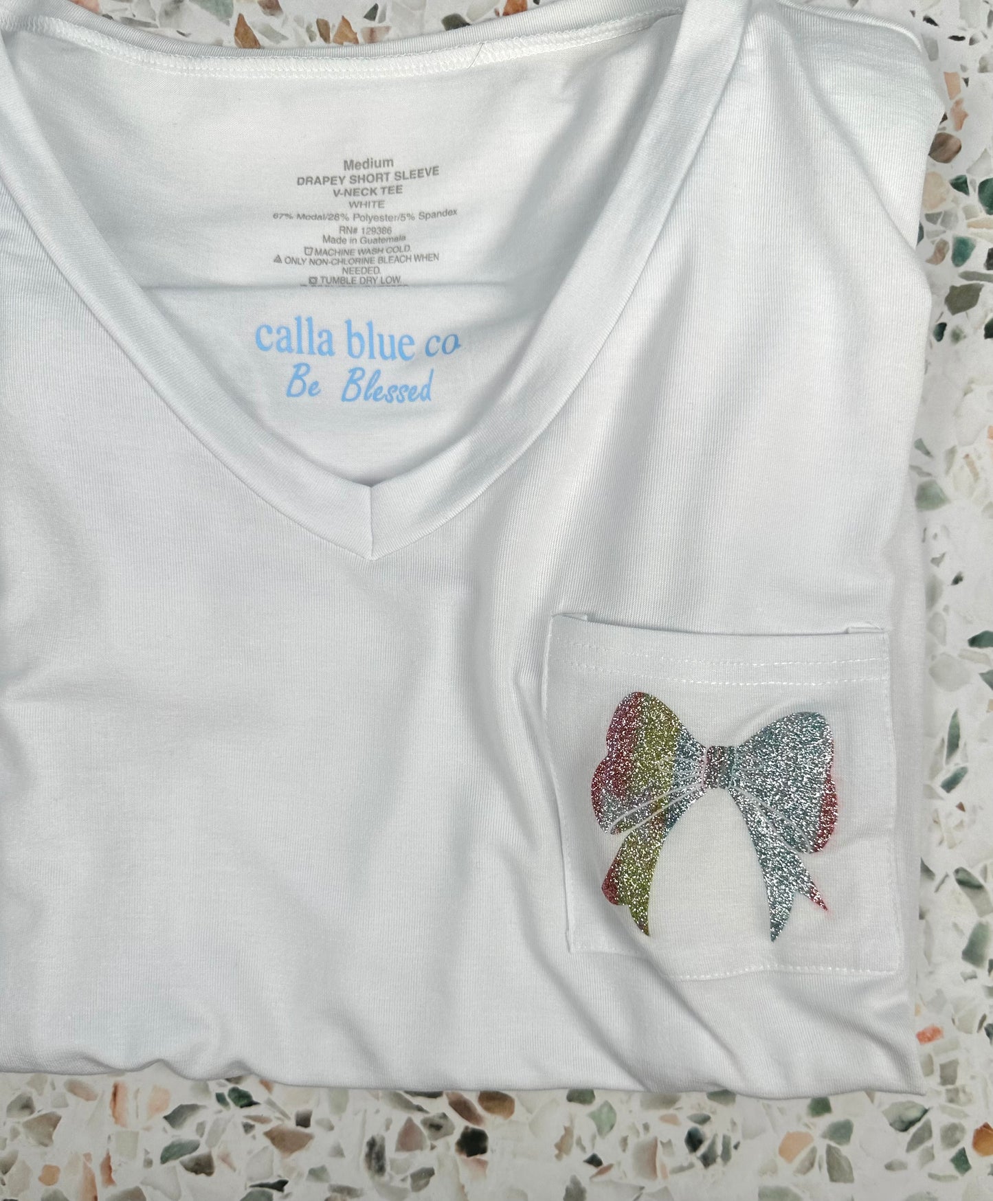 Glitter Bow Lightweight Tee