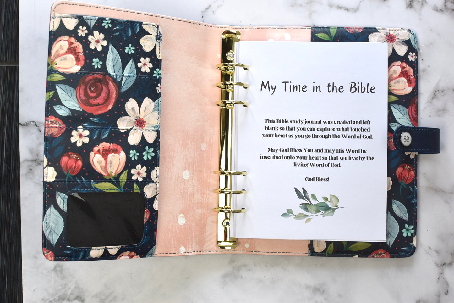 Blue Floral Bible Study Binder