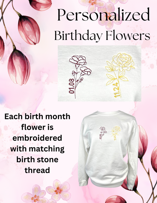 Personalized Embroidered Sweatshirt Perfect Mothers Day